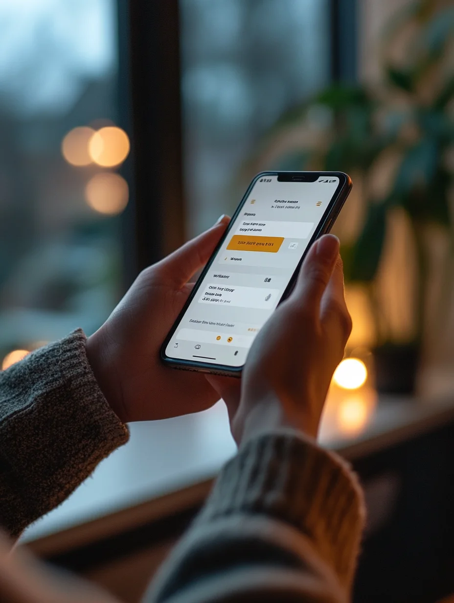 Person checking fast deposit notification on smartphone